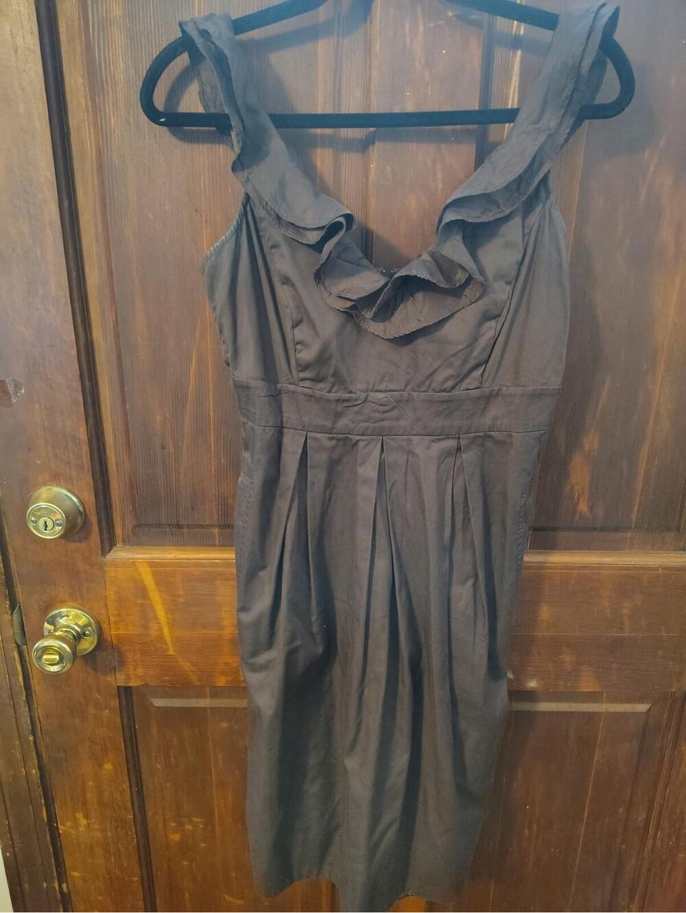 Anthropologie Moulinette Soeurs chocolate brown sleeveless dress featuring a...